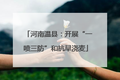 河南温县：开展“一喷三防”和抗旱浇麦