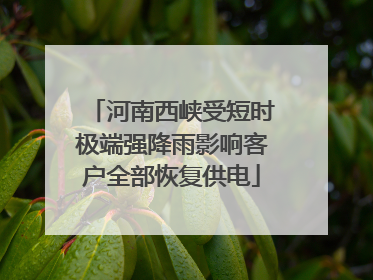 河南西峡受短时极端强降雨影响客户全部恢复供电