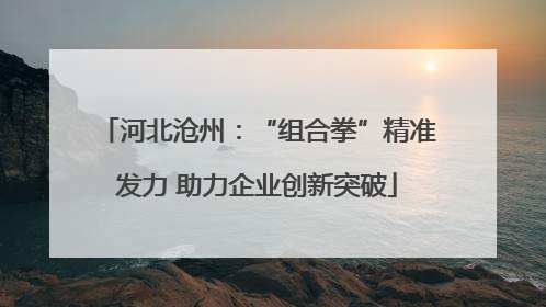 河北沧州：“组合拳”精准发力 助力企业创新突破