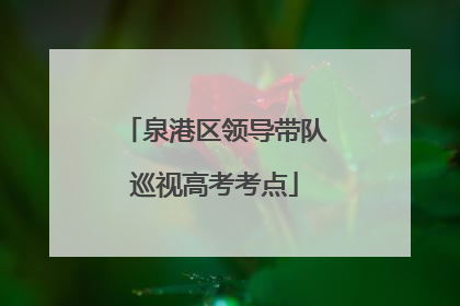 泉港区领导带队巡视高考考点