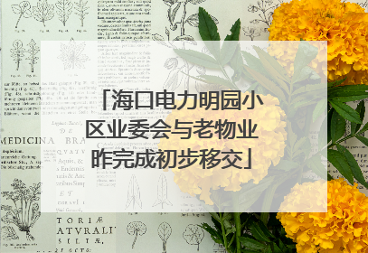 海口电力明园小区业委会与老物业昨完成初步移交
