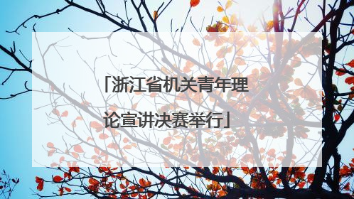浙江省机关青年理论宣讲决赛举行