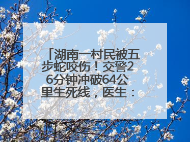湖南一村民被五步蛇咬伤！交警26分钟冲破64公里生死线，医生：再晚20分钟或将呼吸肌麻痹