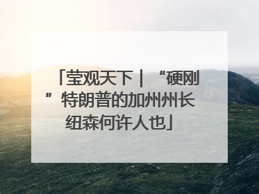 莹观天下｜“硬刚”特朗普的加州州长纽森何许人也