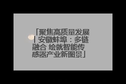 聚焦高质量发展丨安徽蚌埠：多链融合 绘就智能传感器产业新图景