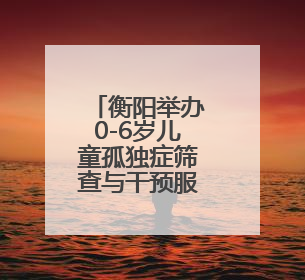 衡阳举办0-6岁儿童孤独症筛查与干预服务项目业务培训班