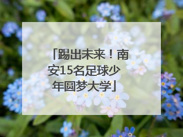 踢出未来！南安15名足球少年圆梦大学