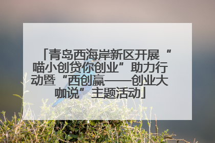 青岛西海岸新区开展“喵小创贷你创业”助力行动暨“西创赢——创业大咖说”主题活动