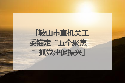 鞍山市直机关工委锚定“五个聚焦”抓党建促振兴