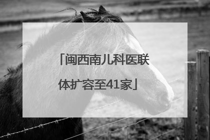 闽西南儿科医联体扩容至41家
