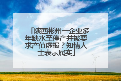 陕西彬州一企业多年缺水至停产并被要求产值虚报？知情人士表示属实