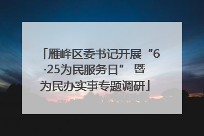 雁峰区委书记开展“6·25为民服务日” 暨为民办实事专题调研