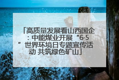 高质量发展看山西国企：中能煤业开展“6·5”世界环境日专题宣传活动 共筑绿色矿山