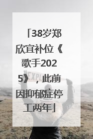38岁郑欣宜补位《歌手2025》，此前因抑郁症停工两年