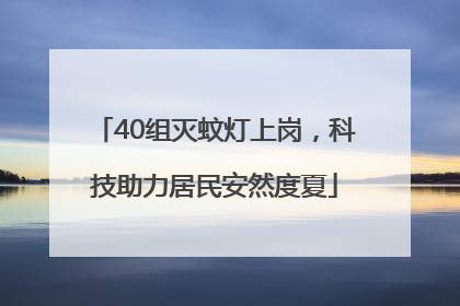 40组灭蚊灯上岗，科技助力居民安然度夏